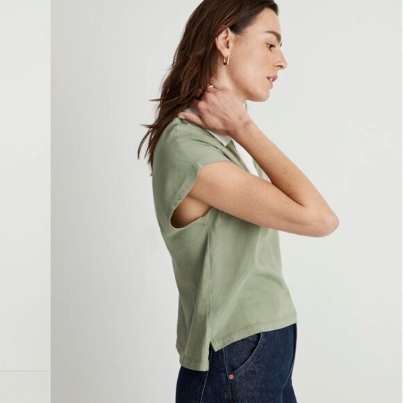 Madewell relaxed polo tee in Aloe Green Size Extra Small XS NWT - Picture 2 of 11